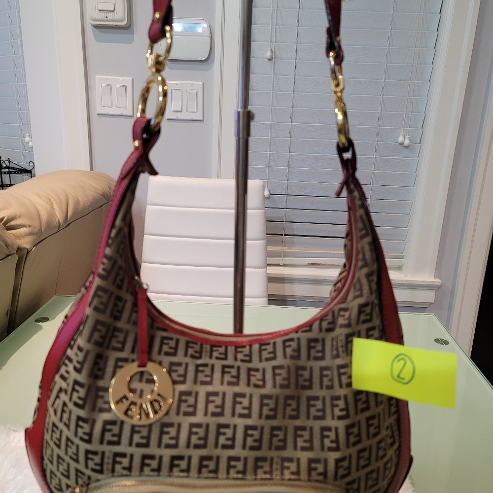 RED FENDI HOBO HANDBAG